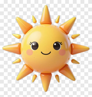 Cartoon Sun With A Happy Face PNG