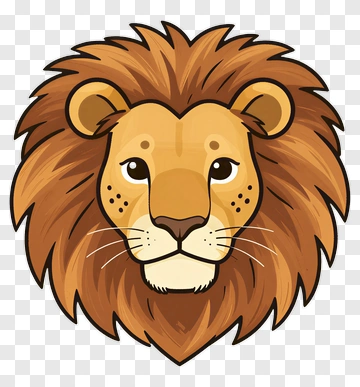 Cartoon Lion Head PNG