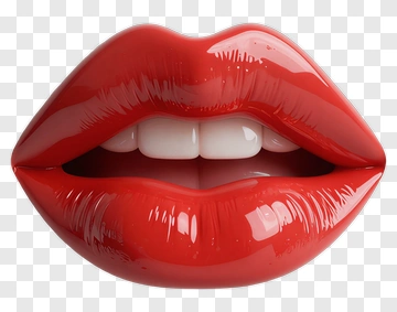 Glossy Red Lips PNG