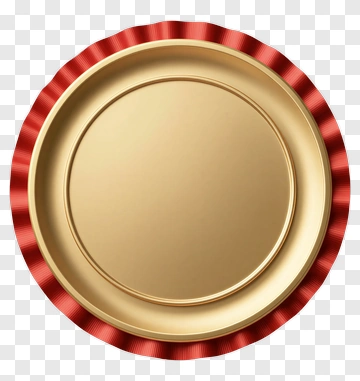 Gold Award Medal With Red Ribbon PNG