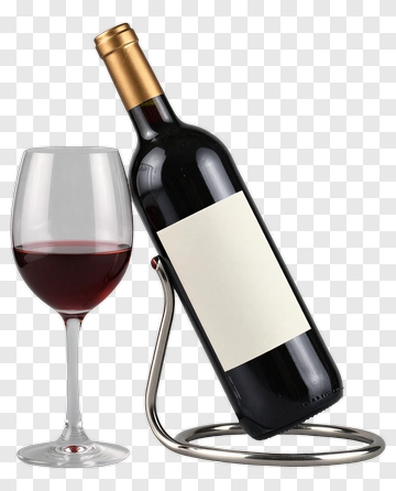 Red Wine Bottle And Glass PNG