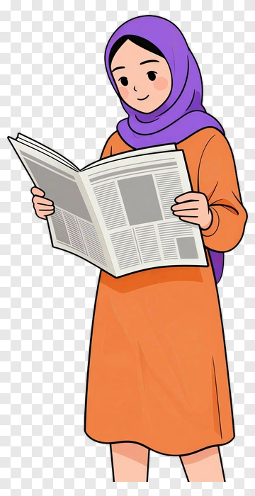 Woman Reading A Newspaper PNG