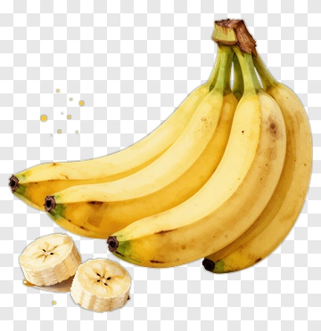 Bunch Of Bananas With Sliced Pieces PNG