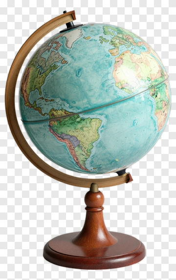 Globe On Wooden Stand PNG
