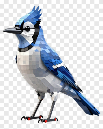 3D Blue Jay Bird PNG