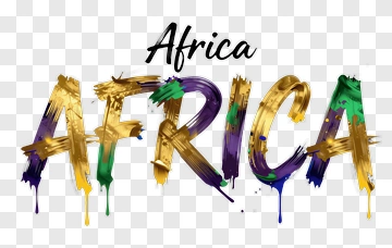 Colorful Africa Text Design PNG