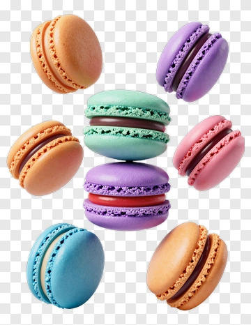 Colorful Macarons Arrangement PNG