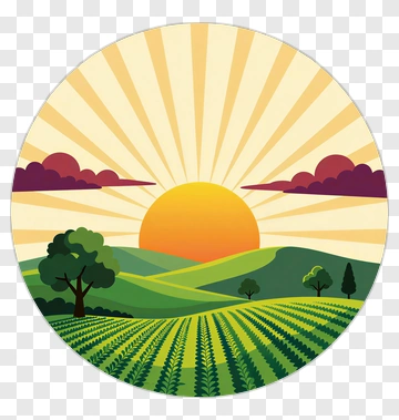 Sunrise Over Rolling Hills And Fields PNG