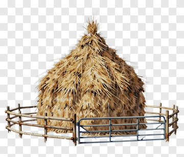 Haystack Surrounded By A Wooden Fence PNG