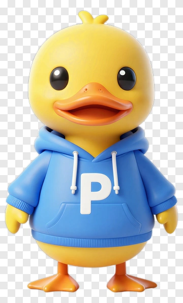 Cartoon Duck In Blue Hoodie PNG