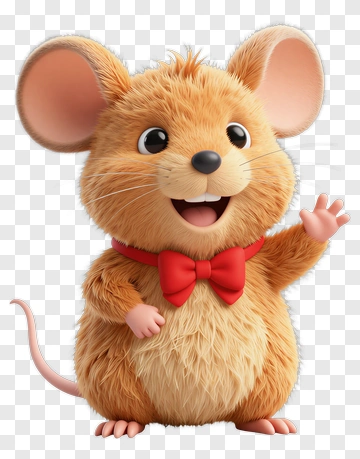 Cartoon Mouse Waving Hello PNG