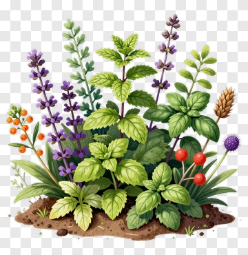 Colorful Herb Garden PNG