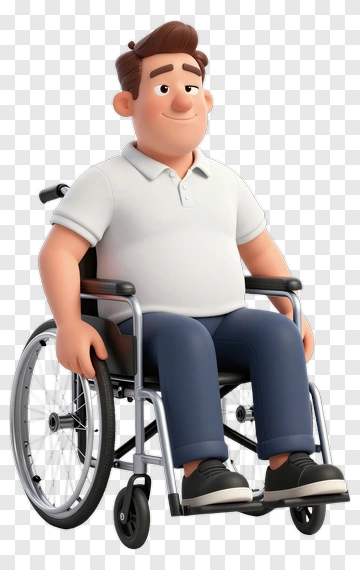 Cartoon Man In A Wheelchair PNG
