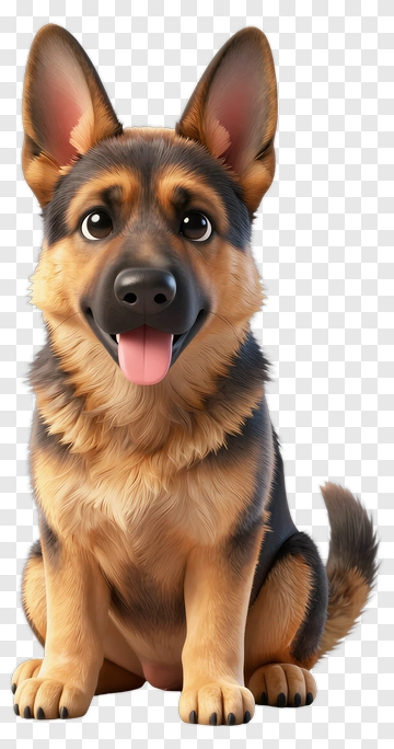 3D German Shepherd Dog PNG