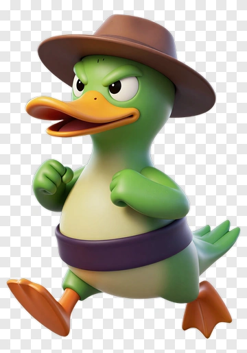 Cartoon Duck Running PNG