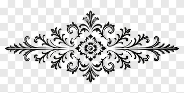 Decorative Black Floral Design PNG