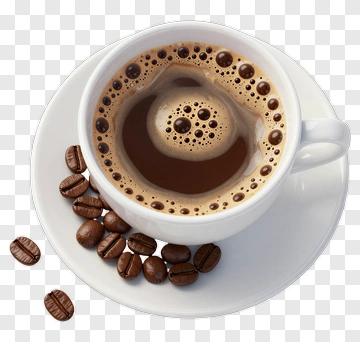 Coffee Cup With Coffee Beans PNG