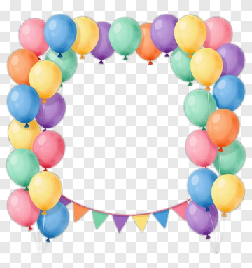 Colorful Balloon Frame With Bunting PNG