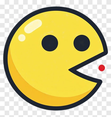 Pac-Man Character Eating Pellet PNG