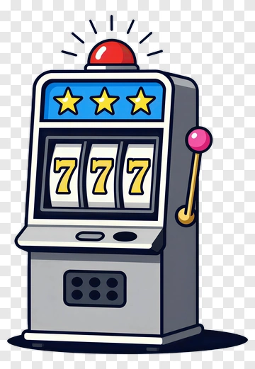 Cartoon Slot Machine With Jackpot Symbols PNG