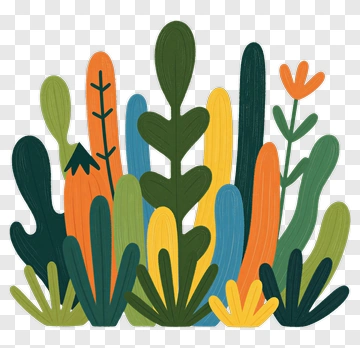 Colorful Plant Composition PNG