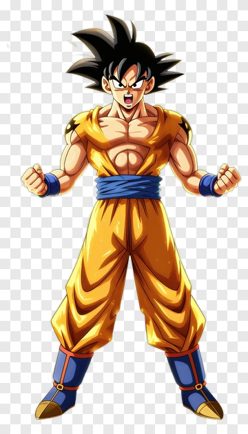 Goku In Yellow Fighting Pose PNG