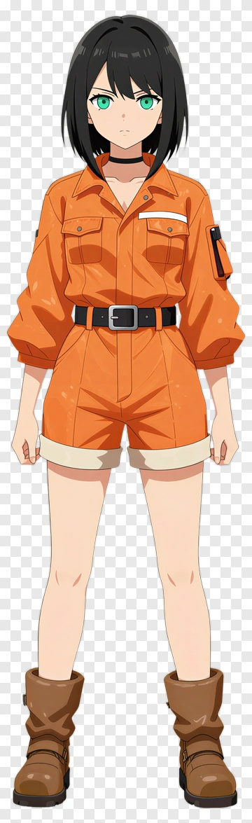 Anime Character In Orange Outfit PNG