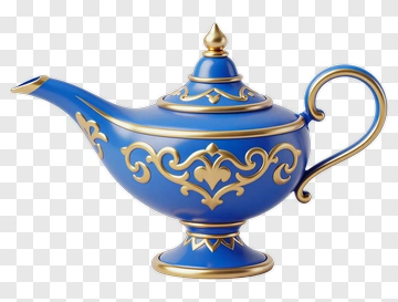 Blue Decorative Genie Lamp PNG