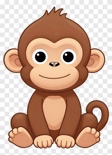 Cartoon Monkey Sitting PNG