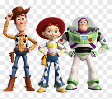 Toy Story Characters Woody, Jessie, And Buzz Lightyear PNG
