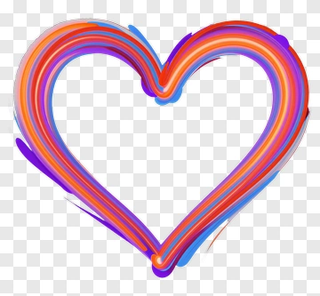 Colorful Heart Outline PNG