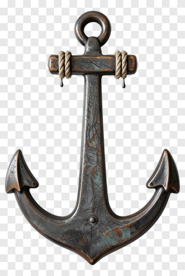 Vintage Anchor With Rope PNG