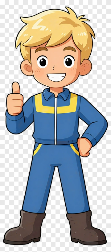 Cartoon Boy Giving A Thumbs Up PNG