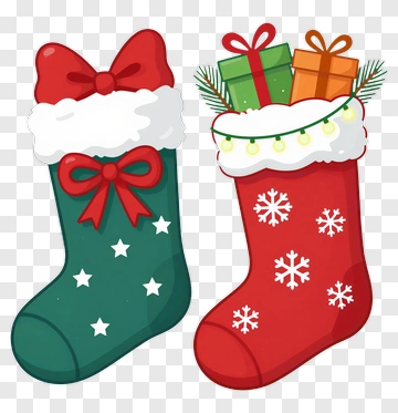 Christmas Stockings With Gifts PNG