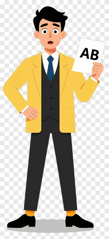 Surprised Man Holding A Paper With Ab PNG