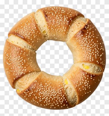 Cheese Bagel With Sesame Seeds PNG