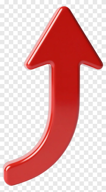 Red 3D Arrow Pointing Upwards PNG