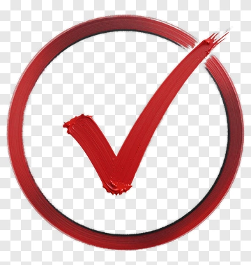 Red Check Mark In Circular Frame PNG