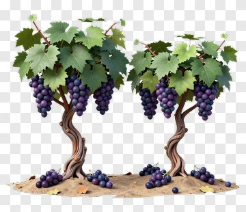 Grapevine With Purple Grapes PNG