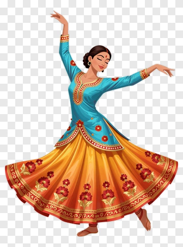 Dancer In Colorful Traditional Dress PNG
