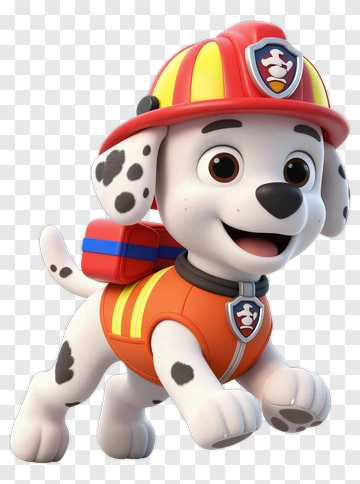 Cartoon Firefighter Dog PNG