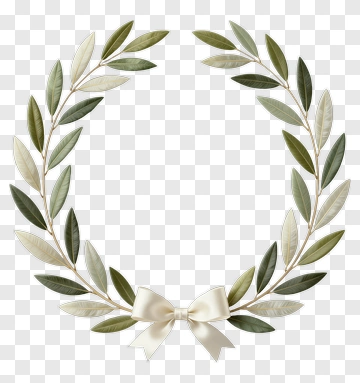 Leaf Wreath With Bow PNG