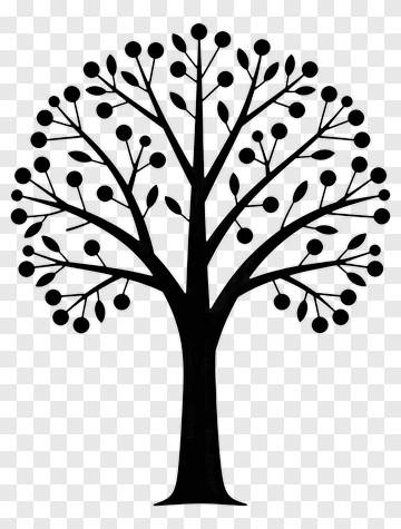 Black Tree With Leaves PNG