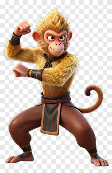 Cartoon Monkey In A Fighting Pose PNG