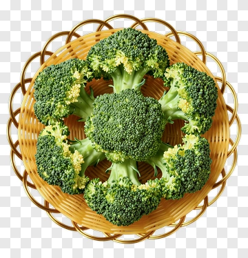 Fresh Broccoli In A Round Basket PNG