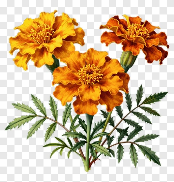 Marigold Flowers PNG