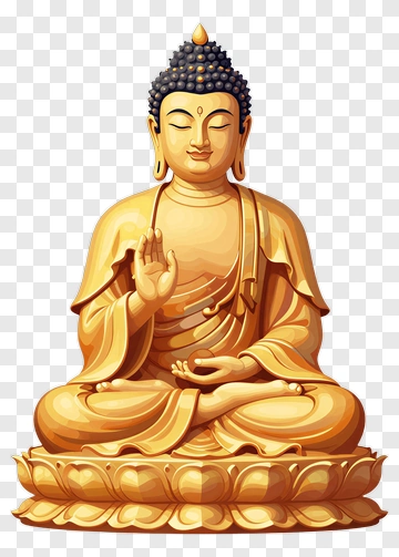 Golden Buddha Sitting In Meditation PNG