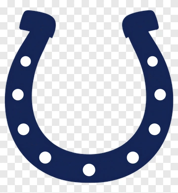 Navy Blue Horseshoe With White Dots PNG