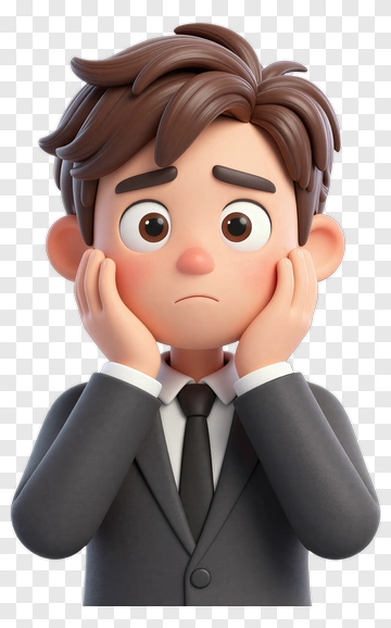 Cartoon Boy Looking Worried PNG