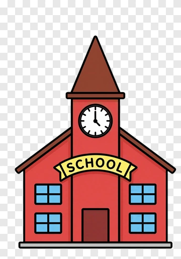 Cartoon School Building PNG